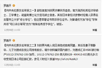 羅昌平：將公布舉報(bào)劉鐵男&ldquo;來龍&rdquo;