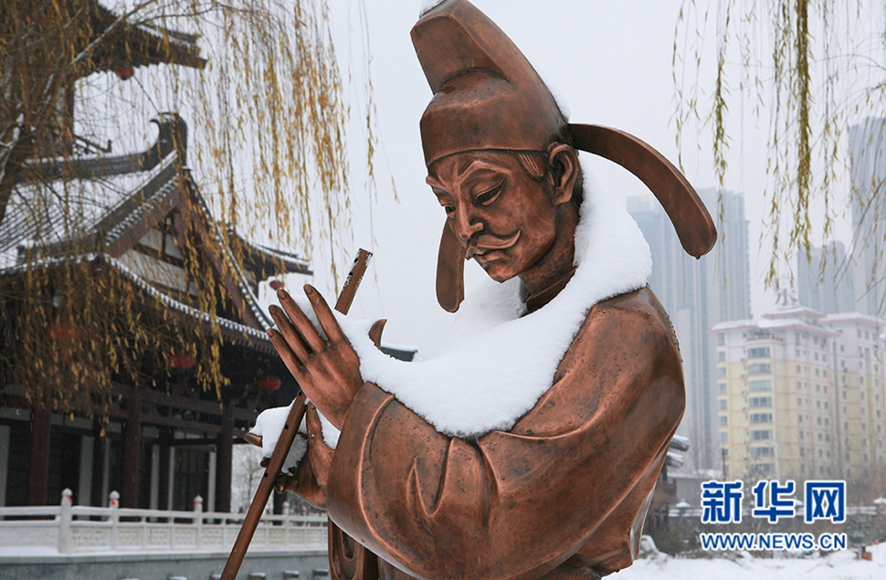 瑞雪降中原，洛河岸邊賞雪景