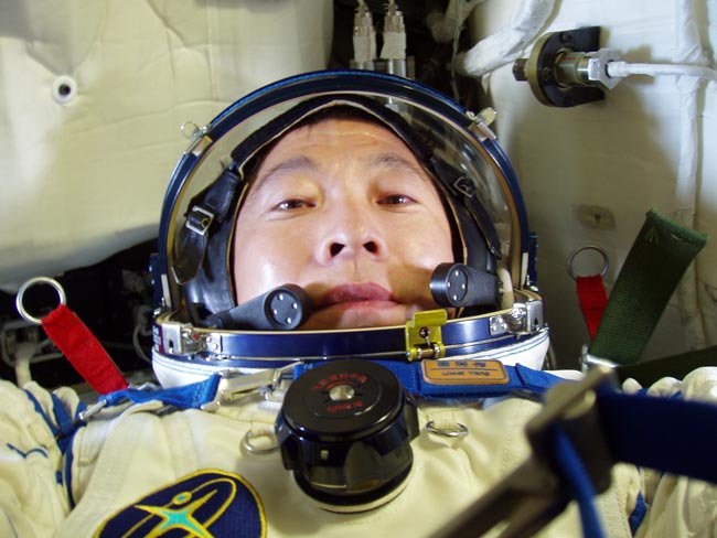 楊利偉在神舟五號(hào)上。
