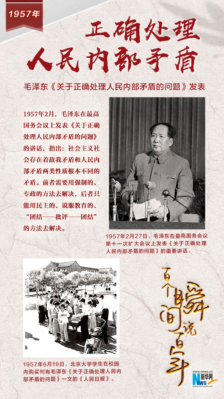 1957，正確處理人民內部矛盾