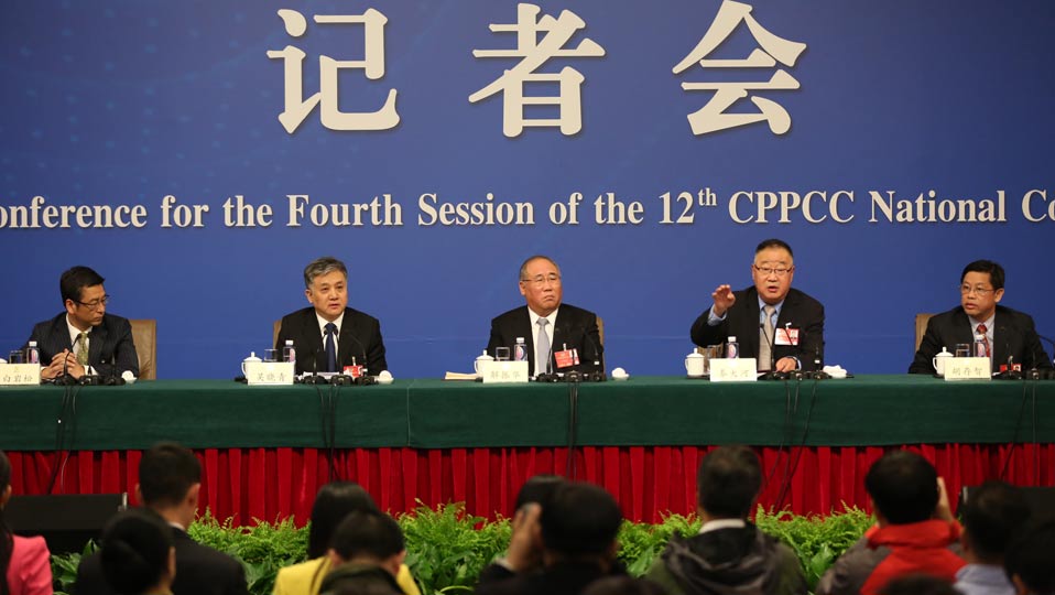 解振華、秦大河、吳曉青、胡存智、白巖松答記者問