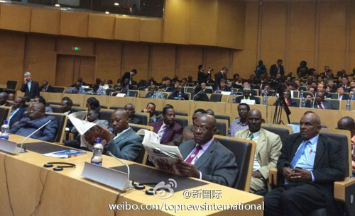 李克強(qiáng)即將在非盟總部發(fā)表演講，請柬&ldquo;一柬難求&rdquo;。圖片來源：&ldquo;新國際&rdquo;微博。