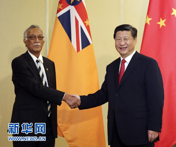 11月22日，國家主席習(xí)近平在斐濟(jì)楠迪會(huì)見紐?？偫硭Ｐ氯A社記者姚大偉攝 