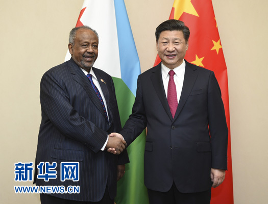 12月3日，國家主席習近平在約翰內(nèi)斯堡會見吉布提總統(tǒng)蓋萊。新華社記者 謝環(huán)馳 攝 

