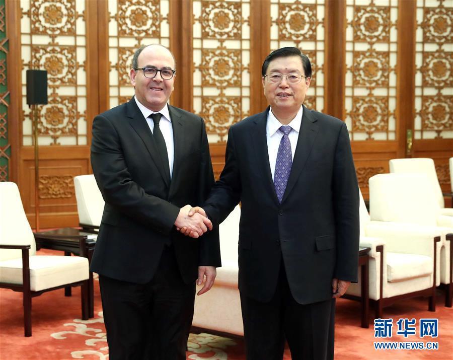 12月20日，全國(guó)人大常委會(huì)委員長(zhǎng)張德江在北京人民大會(huì)堂會(huì)見(jiàn)摩洛哥參議長(zhǎng)本希馬。新華社記者劉衛(wèi)兵攝