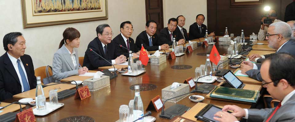 俞正聲會(huì)見(jiàn)摩洛哥政府首腦本&middot;基蘭