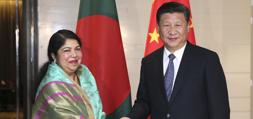 習(xí)近平會(huì)見孟加拉國國民議會(huì)議長(zhǎng)喬杜里